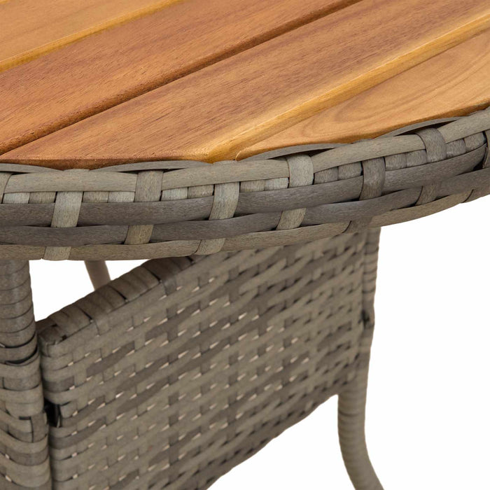 Masă de cină Gri si Acacia 70 x 70 x 73 cm Lemn Solid de Acacia - WALTI WALTI