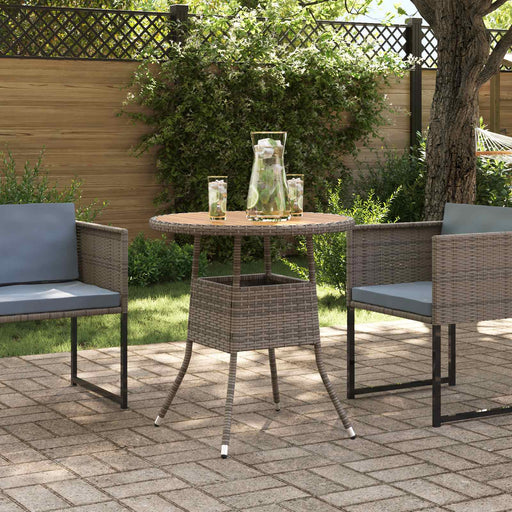 Masă de cină Gri si Acacia 70 x 70 x 73 cm Lemn Solid de Acacia - WALTI WALTI