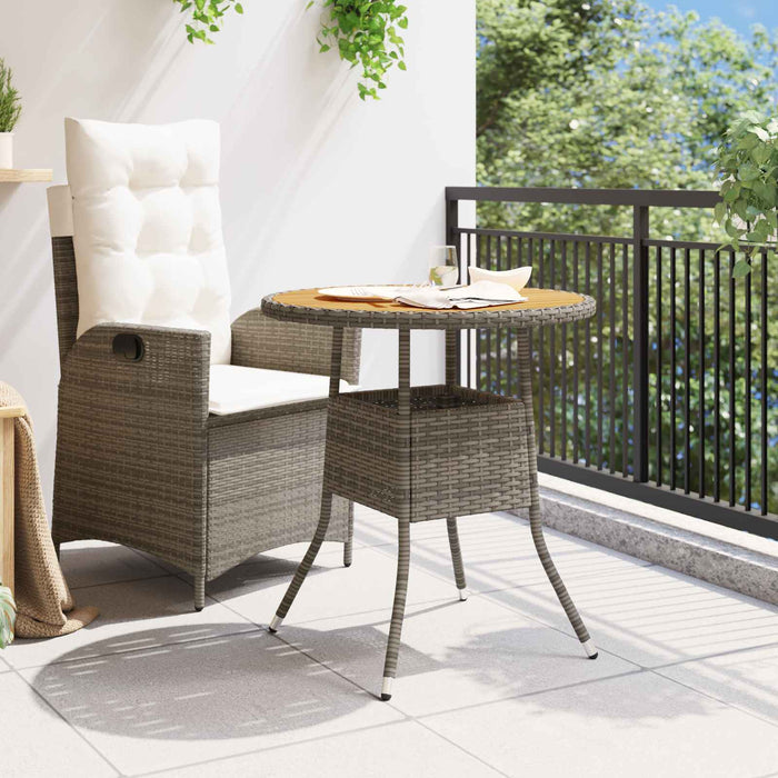Masă de cină Gri si Acacia 70 x 70 x 73 cm Lemn Solid de Acacia - WALTI WALTI