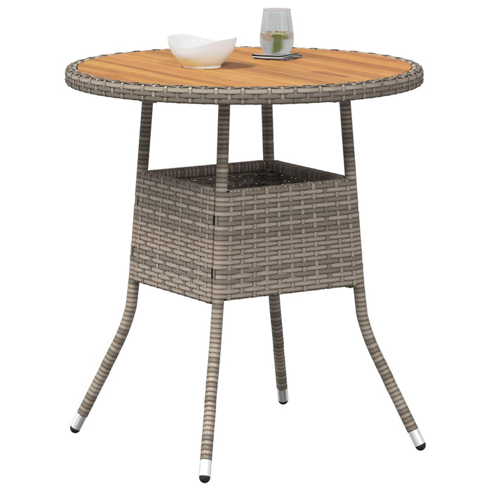 Masă de cină Gri si Acacia 70 x 70 x 73 cm Lemn Solid de Acacia - WALTI WALTI