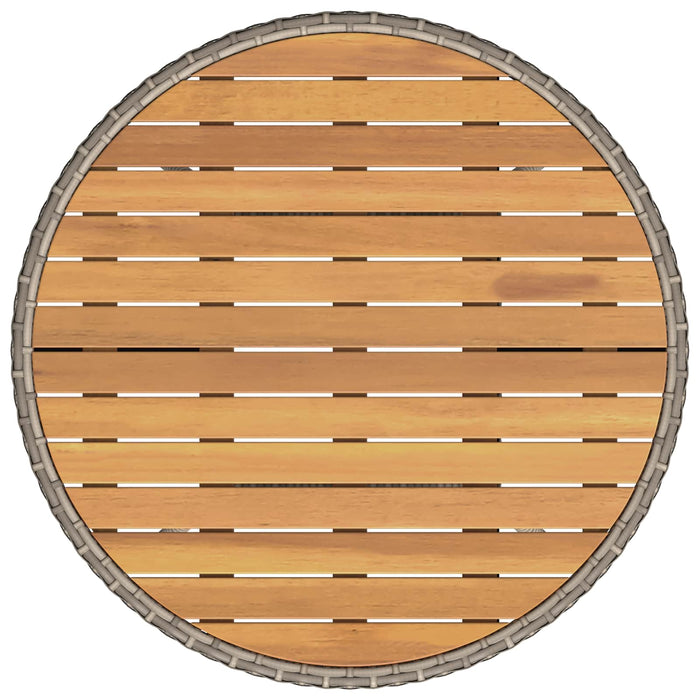 Masă de cină Gri si Acacia 70 x 70 x 73 cm Lemn Solid de Acacia - WALTI WALTI