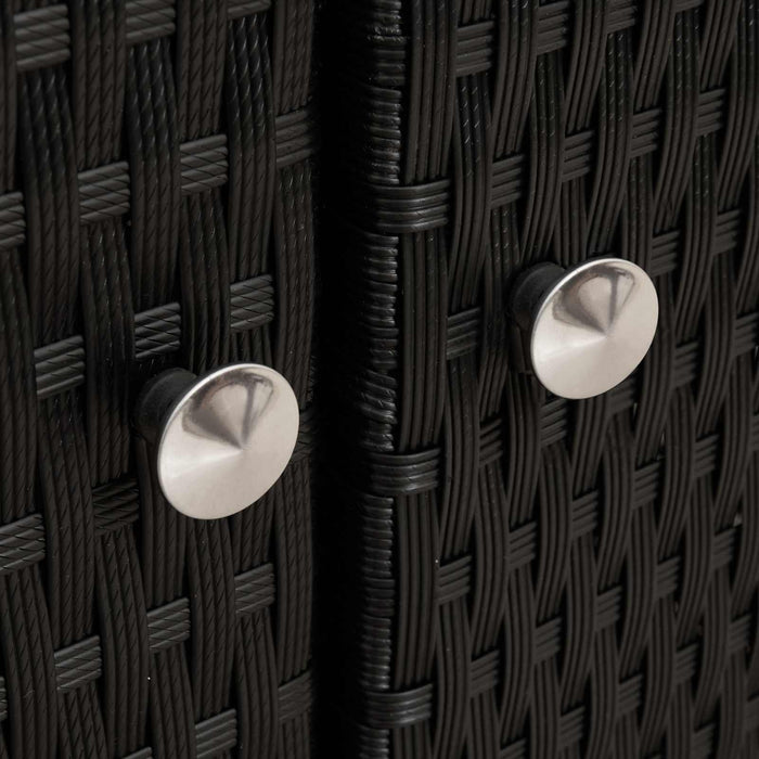 Dulap cu raft Negru 70 x 50 x 87 cm Poliester și Rattan Roly - WALTI WALTI