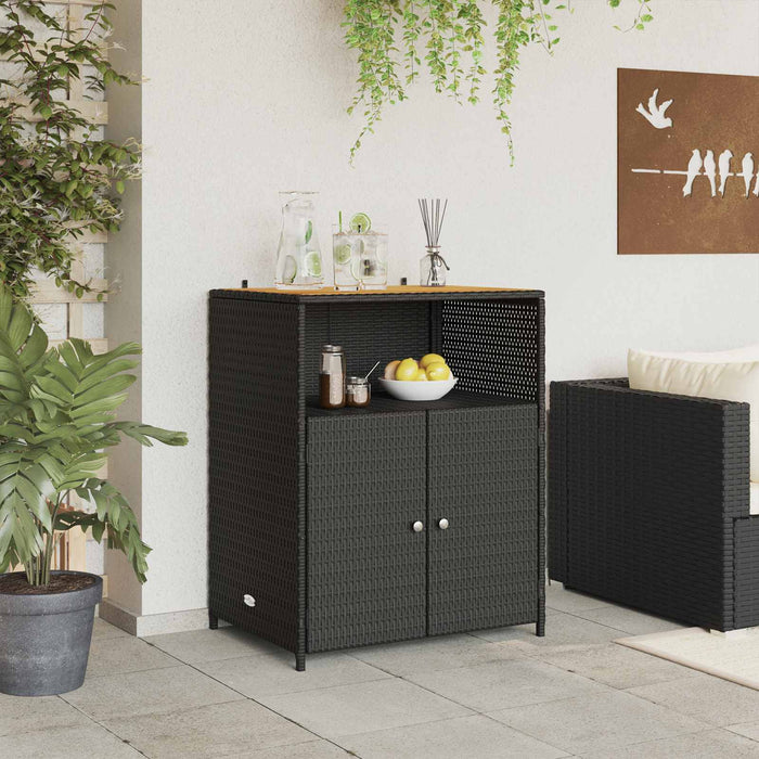Dulap cu raft Negru 70 x 50 x 87 cm Poliester și Rattan Roly - WALTI WALTI