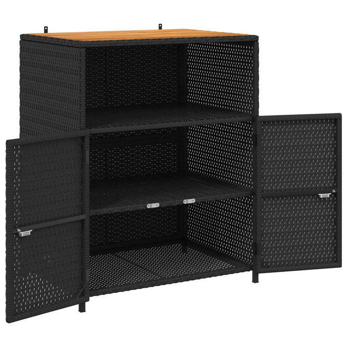 Dulap cu raft Negru 70 x 50 x 87 cm Poliester și Rattan Roly - WALTI WALTI