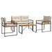Set de Mobilier pentru Exterior cu pernă 4 pcs Crem - WALTI WALTI