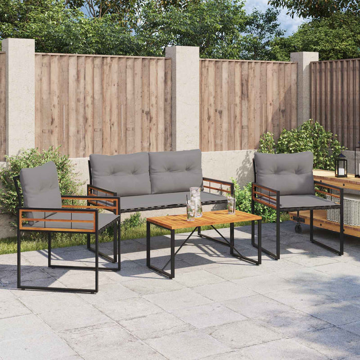 Set de Mobilier pentru Exterior cu pernă 4 pcs Gri deschis - WALTI WALTI