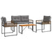 Set de Mobilier pentru Exterior cu pernă 4 pcs Gri deschis - WALTI WALTI