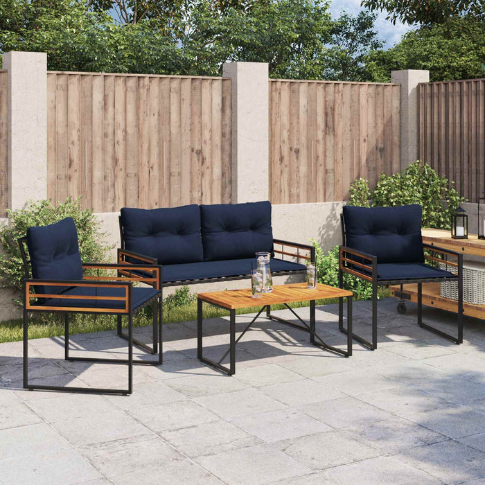Set de Mobilier pentru Exterior cu pernă 4 pcs Bleumarin - WALTI WALTI