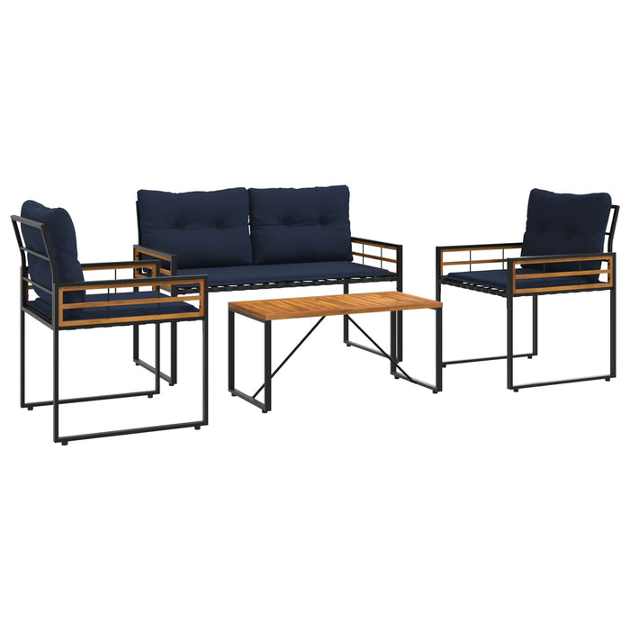 Set de Mobilier pentru Exterior cu pernă 4 pcs Bleumarin - WALTI WALTI