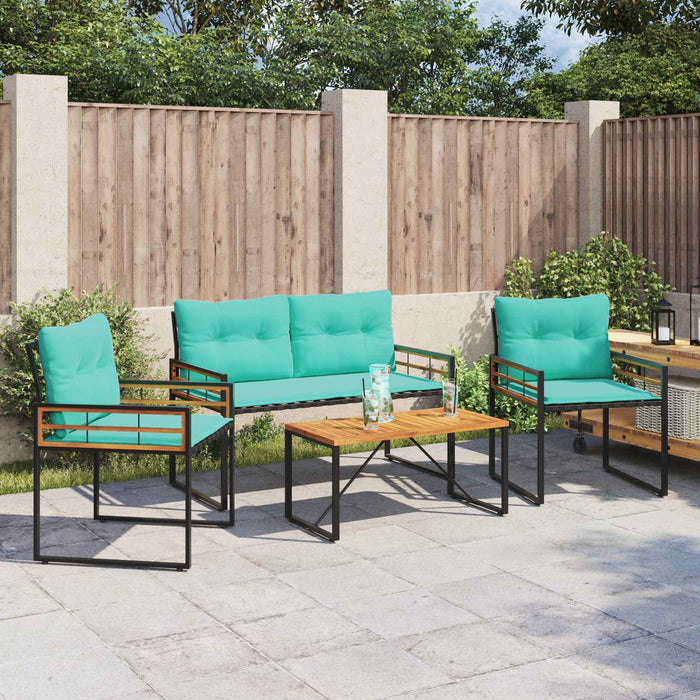 Set de Mobilier pentru Exterior cu pernă 4 pcs Turcoaz - WALTI WALTI