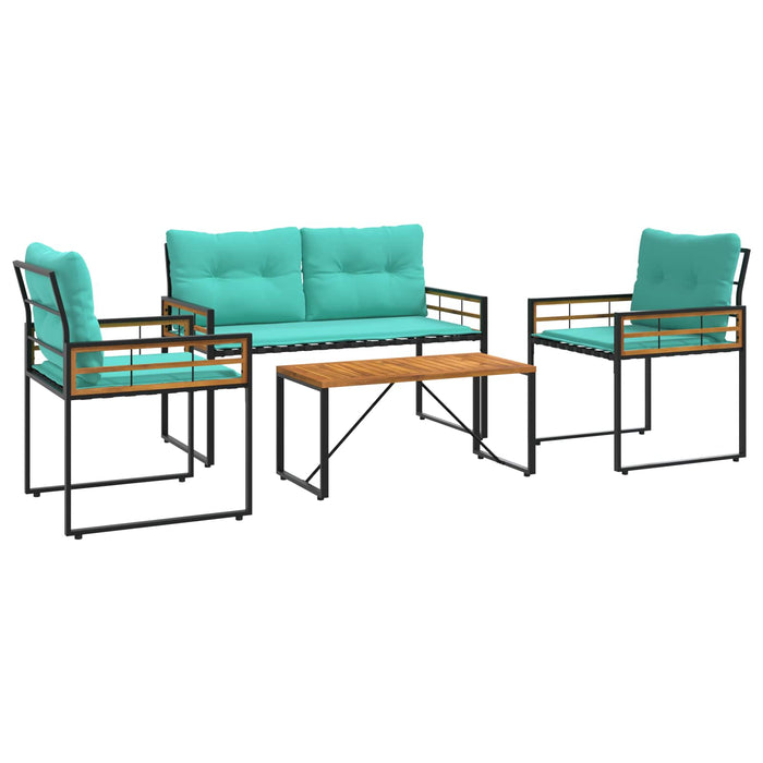 Set de Mobilier pentru Exterior cu pernă 4 pcs Turcoaz - WALTI WALTI