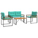 Set de Mobilier pentru Exterior cu pernă 4 pcs Turcoaz - WALTI WALTI