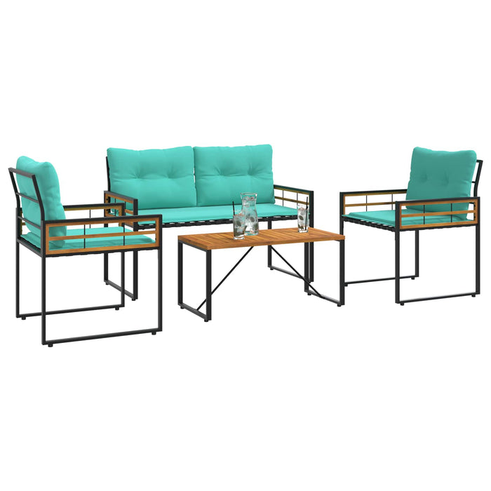 Set de Mobilier pentru Exterior cu pernă 4 pcs Turcoaz - WALTI WALTI