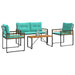 Set de Mobilier pentru Exterior cu pernă 4 pcs Turcoaz - WALTI WALTI