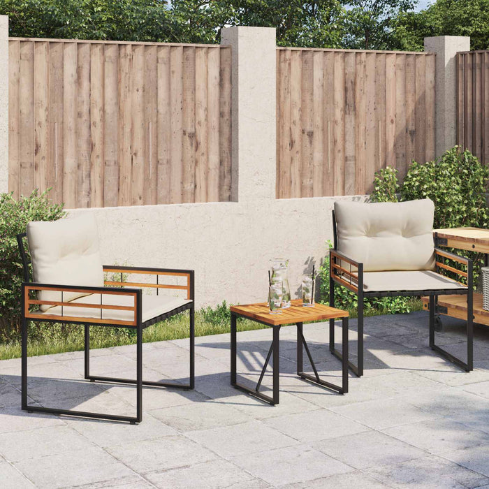 Set de Mobilier pentru Exterior cu pernă 3 pcs Crem - WALTI WALTI