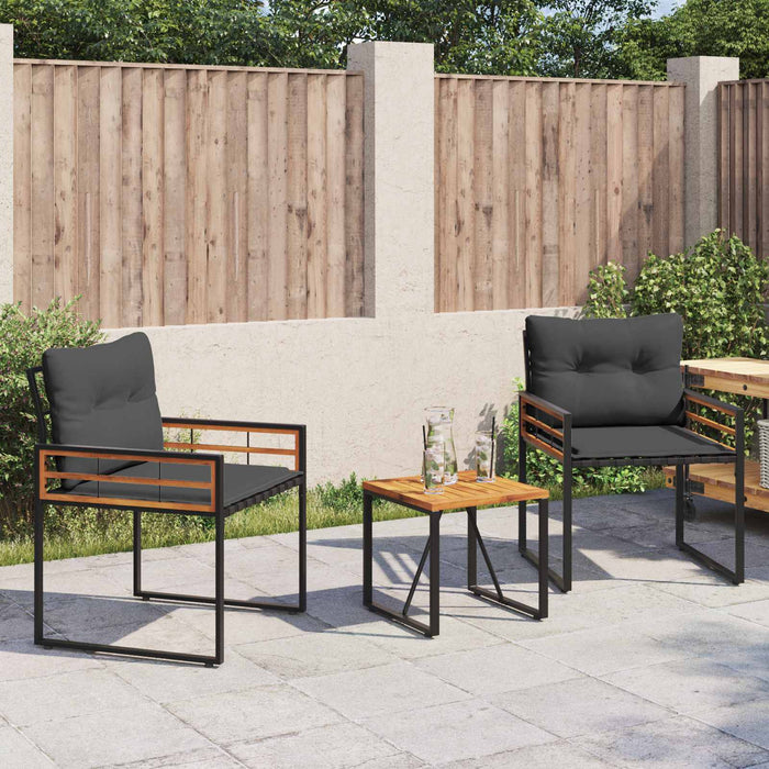 Set de Mobilier pentru Exterior cu pernă 3 pcs Gri închis - WALTI WALTI