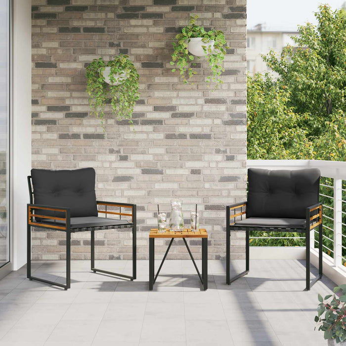 Set de Mobilier pentru Exterior cu pernă 3 pcs Gri închis - WALTI WALTI