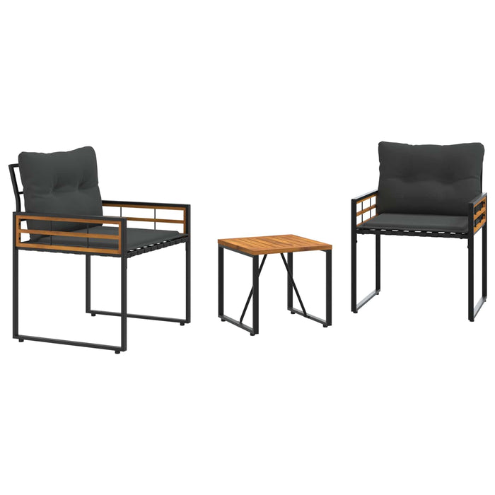 Set de Mobilier pentru Exterior cu pernă 3 pcs Gri închis - WALTI WALTI