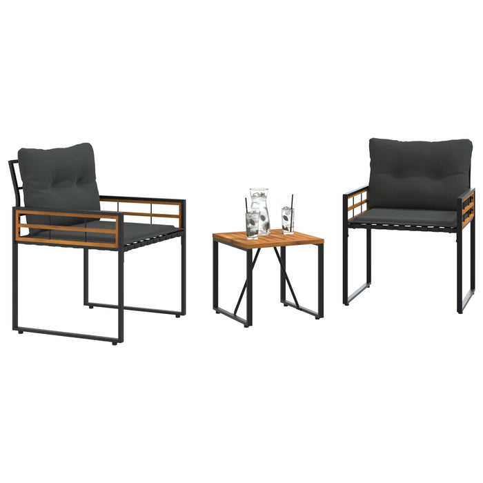 Set de Mobilier pentru Exterior cu pernă 3 pcs Gri închis - WALTI WALTI