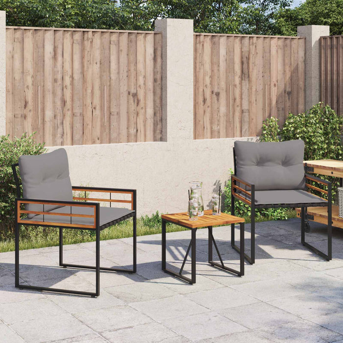 Set de Mobilier pentru Exterior cu pernă 3 pcs Gri deschis - WALTI WALTI