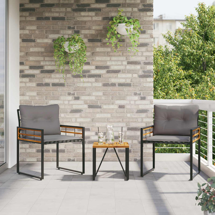 Set de Mobilier pentru Exterior cu pernă 3 pcs Gri deschis - WALTI WALTI