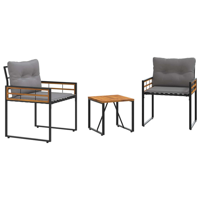 Set de Mobilier pentru Exterior cu pernă 3 pcs Gri deschis - WALTI WALTI