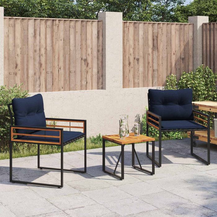Set de Mobilier pentru Exterior cu pernă 3 pcs Bleumarin - WALTI WALTI