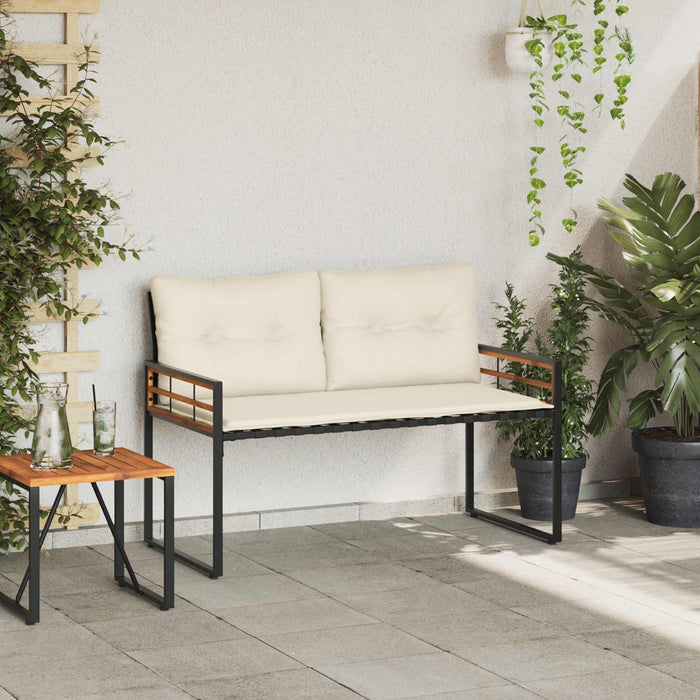 Bancă cu strat din lemn cu pernă Simplu Crem 114 x 55 x 77 cm - WALTI WALTI
