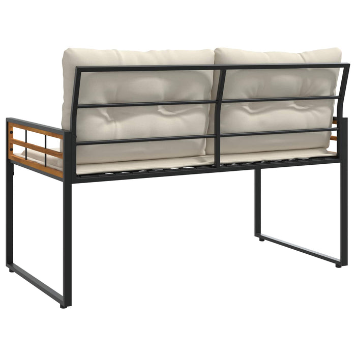 Bancă cu strat din lemn cu pernă Simplu Crem 114 x 55 x 77 cm - WALTI WALTI