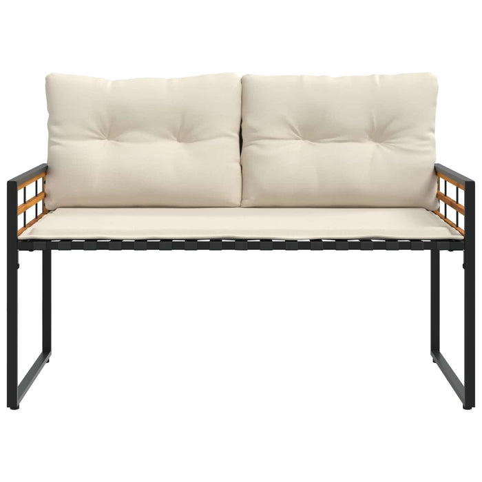 Bancă cu strat din lemn cu pernă Simplu Crem 114 x 55 x 77 cm - WALTI WALTI