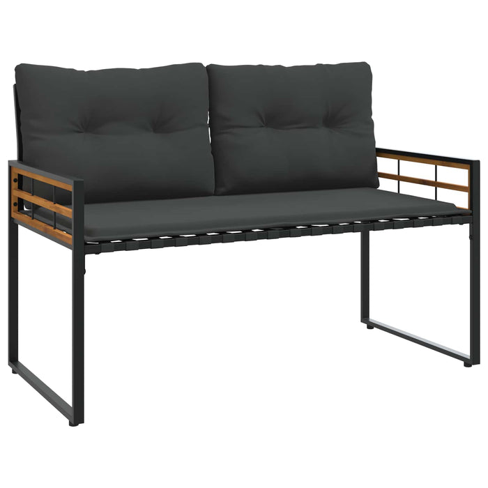 Bancă cu strat din lemn cu pernă Gri închis 114 x 55 x 77 cm - WALTI WALTI