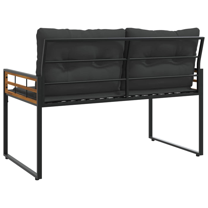 Bancă cu strat din lemn cu pernă Gri închis 114 x 55 x 77 cm - WALTI WALTI
