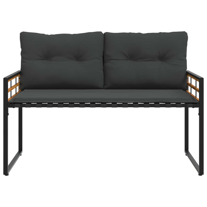 Bancă cu strat din lemn cu pernă Gri închis 114 x 55 x 77 cm - WALTI WALTI