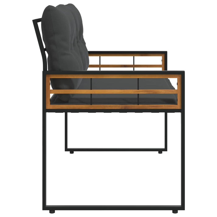Bancă cu strat din lemn cu pernă Gri închis 114 x 55 x 77 cm - WALTI WALTI