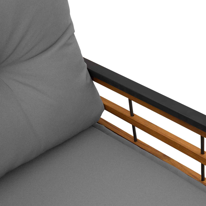 Bancă cu strat din lemn cu pernă Gri deschis 114 x 55 x 77 cm - WALTI WALTI