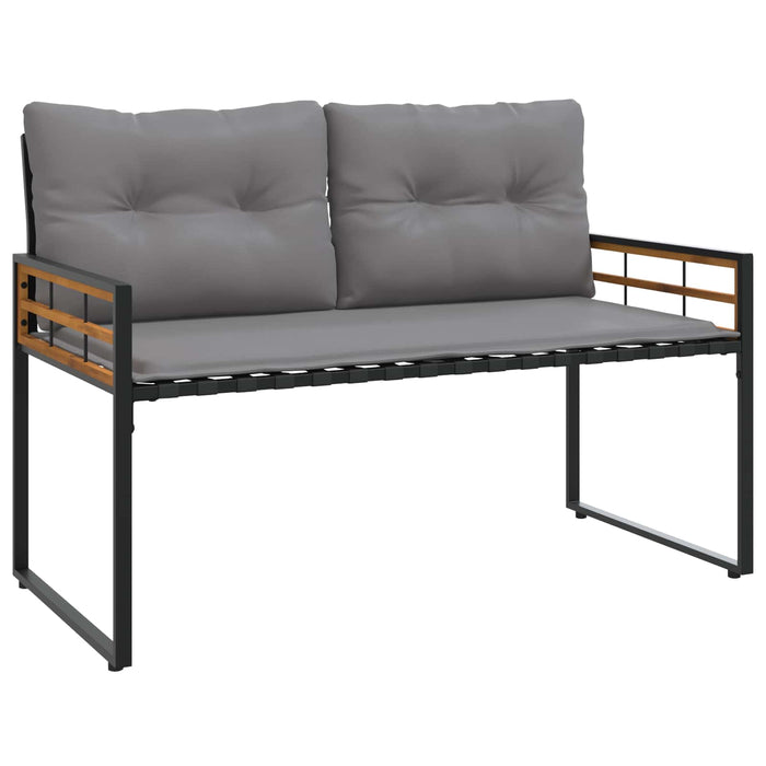 Bancă cu strat din lemn cu pernă Gri deschis 114 x 55 x 77 cm - WALTI WALTI