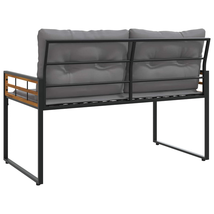 Bancă cu strat din lemn cu pernă Gri deschis 114 x 55 x 77 cm - WALTI WALTI