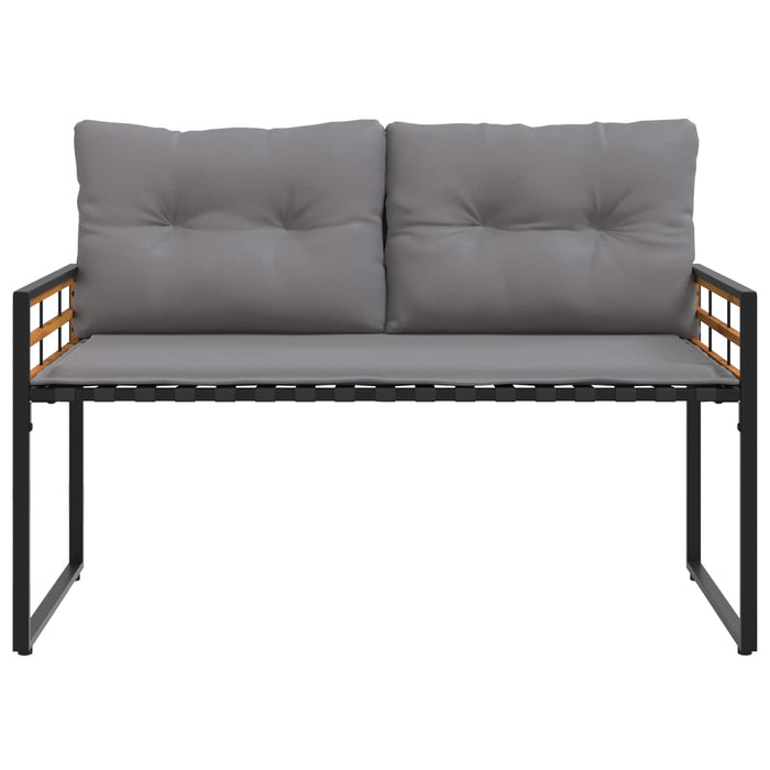 Bancă cu strat din lemn cu pernă Gri deschis 114 x 55 x 77 cm - WALTI WALTI