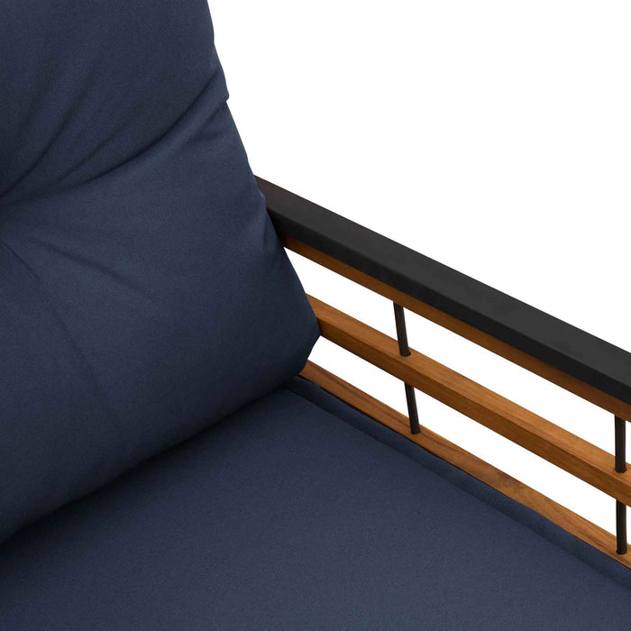 Bancă cu strat din lemn cu pernă Bleumarin 114 x 55 x 77 cm - WALTI WALTI