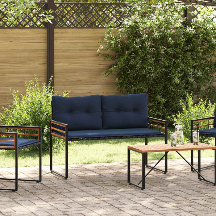 Bancă cu strat din lemn cu pernă Bleumarin 114 x 55 x 77 cm - WALTI WALTI