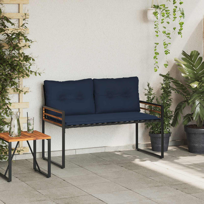 Bancă cu strat din lemn cu pernă Bleumarin 114 x 55 x 77 cm - WALTI WALTI