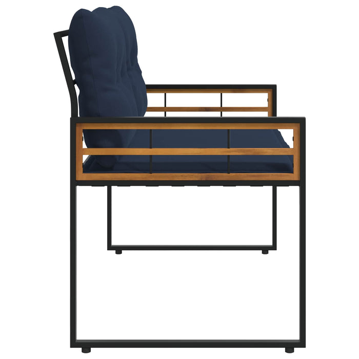 Bancă cu strat din lemn cu pernă Bleumarin 114 x 55 x 77 cm - WALTI WALTI