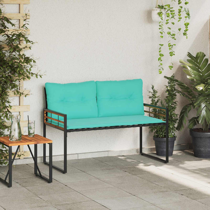 Bancă cu strat din lemn cu pernă Turcoaz 114 x 55 x 77 cm - WALTI WALTI