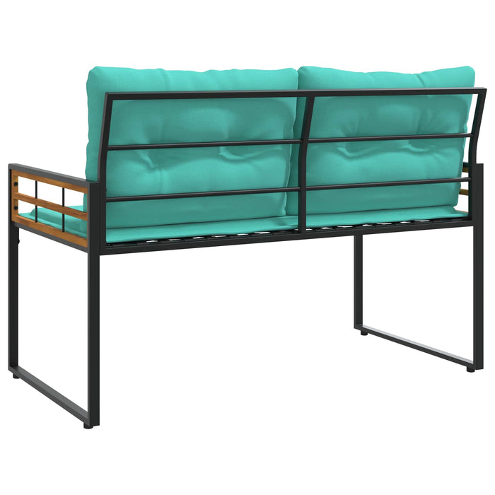 Bancă cu strat din lemn cu pernă Turcoaz 114 x 55 x 77 cm - WALTI WALTI