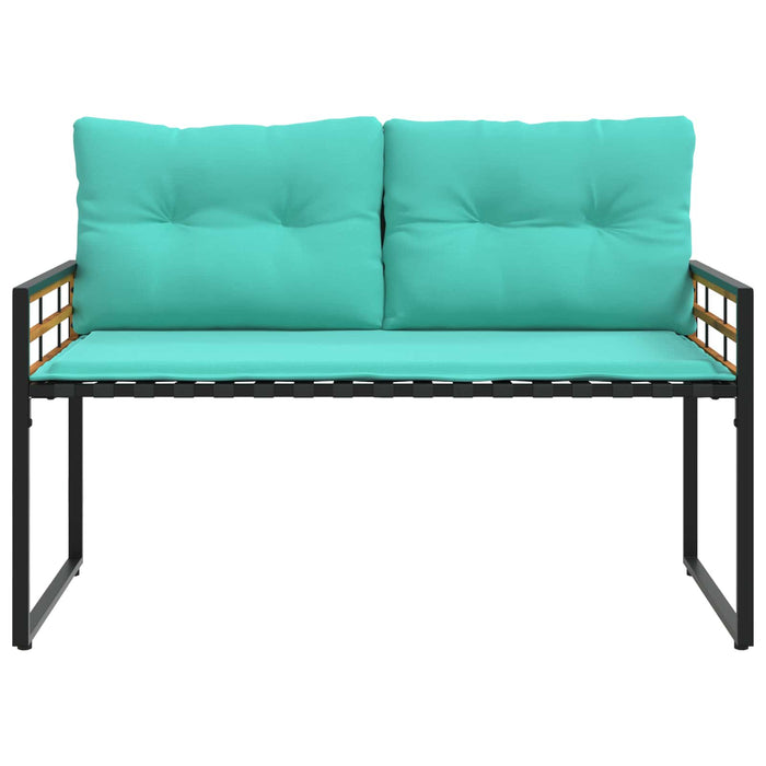Bancă cu strat din lemn cu pernă Turcoaz 114 x 55 x 77 cm - WALTI WALTI