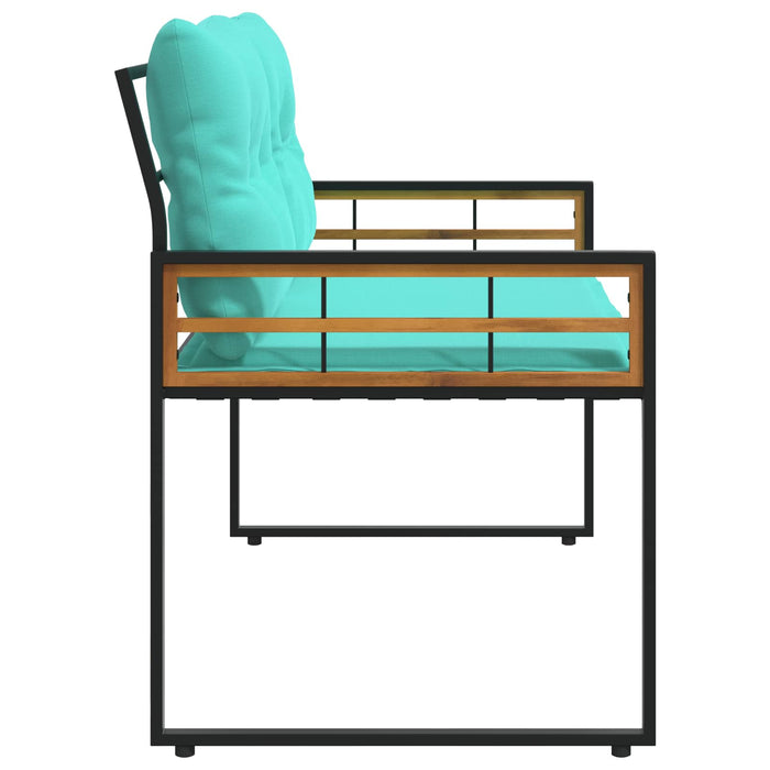 Bancă cu strat din lemn cu pernă Turcoaz 114 x 55 x 77 cm - WALTI WALTI