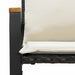 bancă cu pernă Negru și Alb crem 115 x 65 x 72 cm Ratan - WALTI WALTI