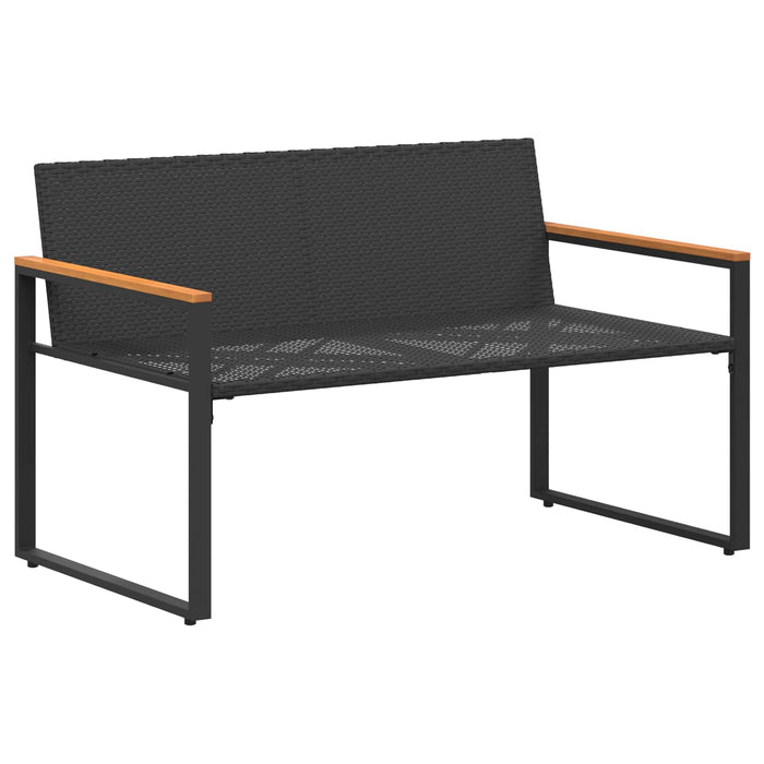 bancă cu pernă Negru și Alb crem 115 x 65 x 72 cm Ratan - WALTI WALTI