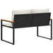bancă cu pernă Negru și Alb crem 115 x 65 x 72 cm Ratan - WALTI WALTI