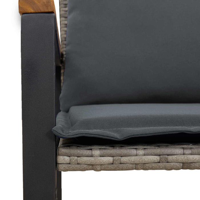 bancă cu pernă Gri și gri închis 115 x 65 x 72 cm Ratan - WALTI WALTI